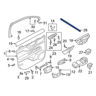 Lincoln OE - Front Right Door Window Belt Weatherstrip
