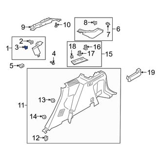 Lincoln OE - Left Body D-Pillar Trim Panel Clip