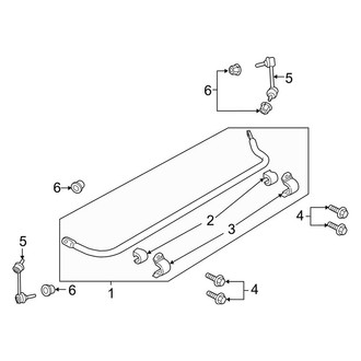 Lincoln OE - Rear Suspension - Stabilizer Bar & Components (Base / Reserve FWD)
