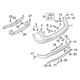 Lincoln OE - Bumper Cover Support Rail Nut