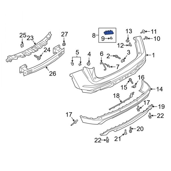 Lincoln OE LJ7Z17D943A Rear Left Outer Bumper Cover Bracket