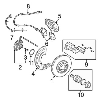 Lincoln OE - Front Suspension - Brake Components (Base RWD)