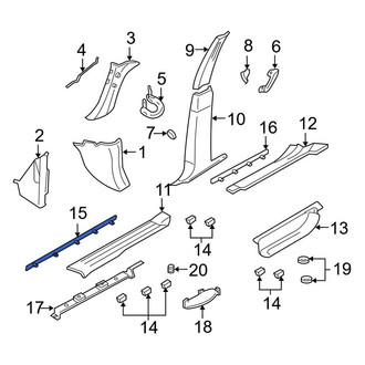 Lincoln OE - Front Left Door Trim Sill Plate Insert