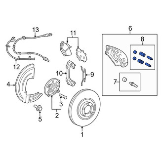 Lincoln OE - Front Disc Brake Caliper Bolt Kit