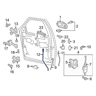 Lincoln OE - Front Left Door Lock Operating Rod
