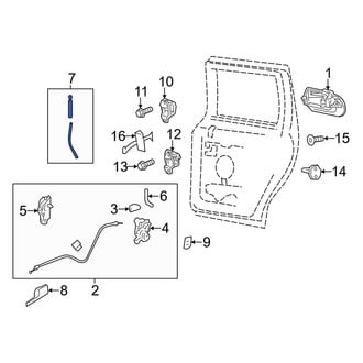 Lincoln OE - Rear Left Door Lock Operating Rod
