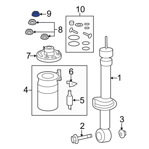 Suspension Shock Absorber Nut