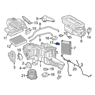 Lincoln OE - Upper HVAC Heater Mode Door Lever
