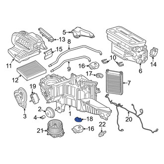 Lincoln OE - Lower HVAC Heater Mode Door Lever