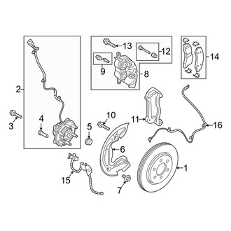 Lincoln OE - Front Suspension - Brake Components (4WD)