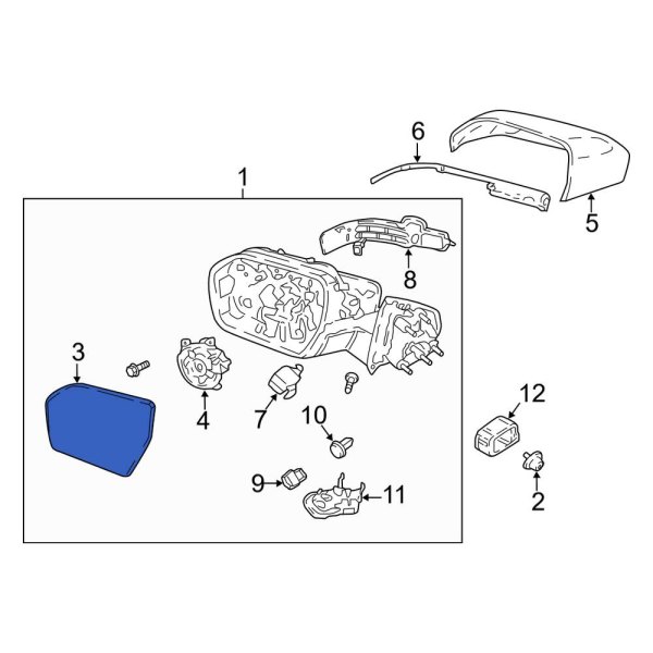 Lincoln OE LL1Z17K707A Front Right Door Mirror Glass