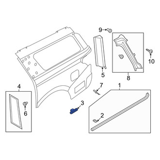 Lincoln OE - Quarter Panel Reveal Molding Insulator