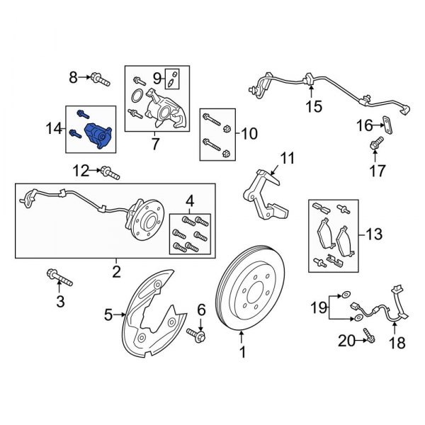 Lincoln OE JL3Z2B712C Rear Parking Brake Actuator
