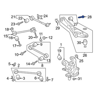 Lincoln OE - Rear Lower Suspension Control Arm Bolt