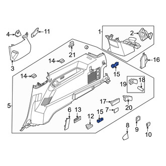 Lincoln OE - Rear Right Interior Quarter Panel Trim Panel Insert