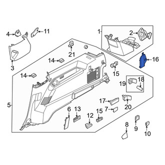 Lincoln OE - Rear Right Interior Quarter Panel Trim Panel Insert