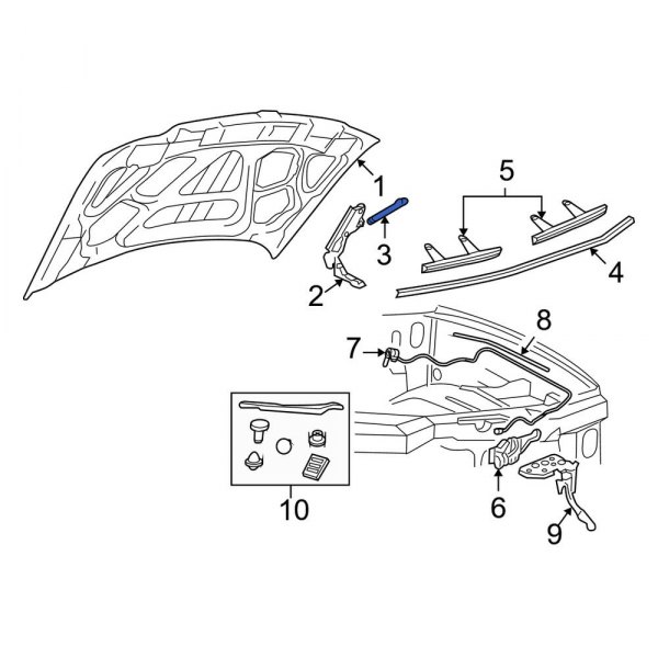 Hood & Trunk Prop Rod