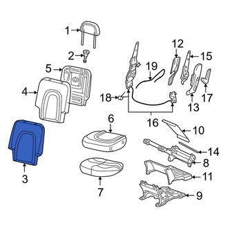 Lincoln OE - Center Left Seat Back Cushion Cover