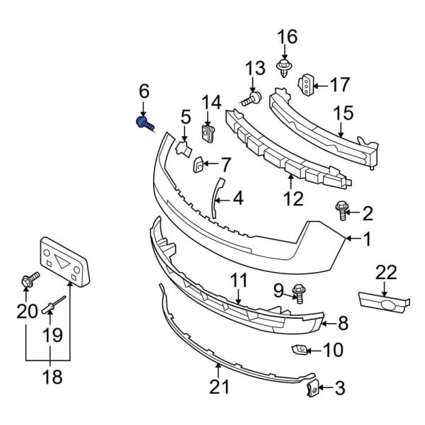 Bumper Cover Reinforcement Screw