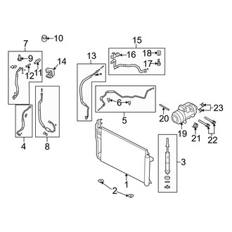 Lincoln OE - Air Conditioner & Heater - Condenser, Compressor & Lines