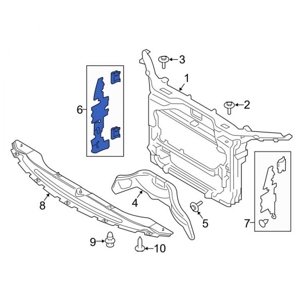 Lincoln OE CT4Z8348A - Front Right Radiator Support Air Deflector