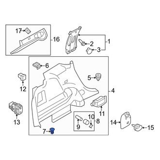 Lincoln OE - Right Interior Quarter Panel Trim Panel Rivet