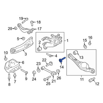 Lincoln OE - Rear Upper Suspension Control Arm Bolt