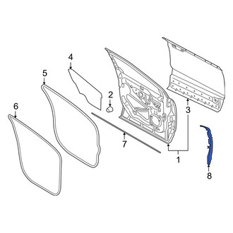 Lincoln OE - Left Upper Door Shell Seal