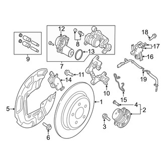 Lincoln OE - Rear Suspension - Brake Components (AWD)