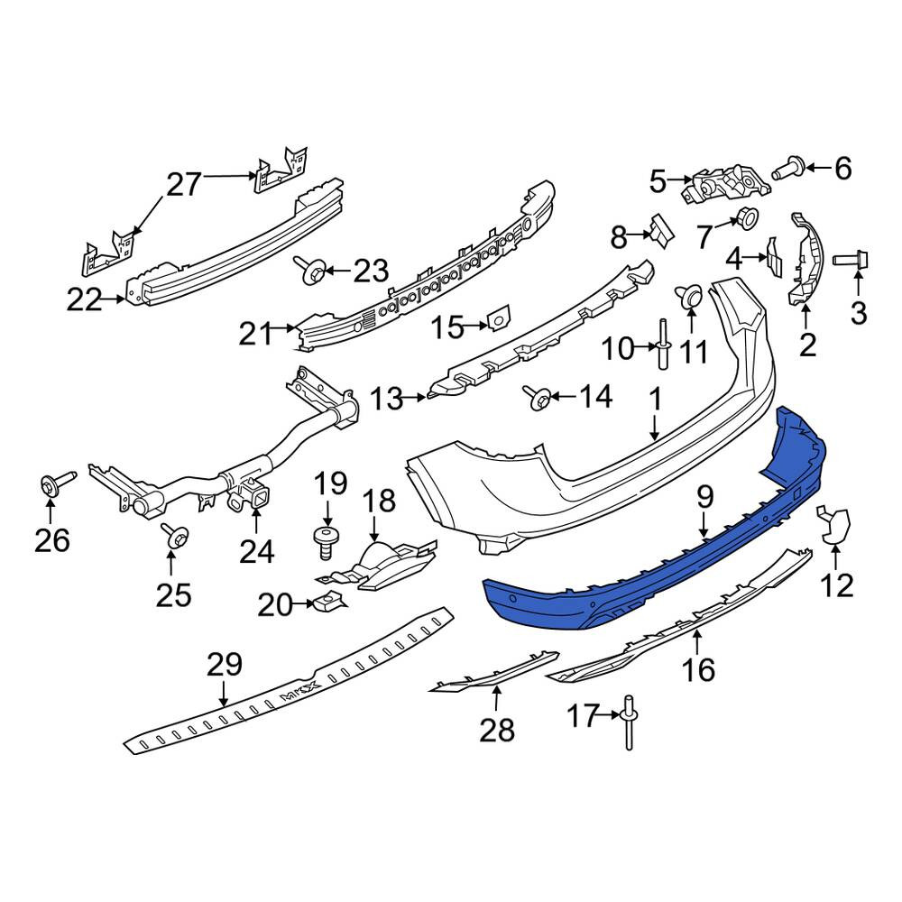 ふくちゃんパーツ Lincoln OE FA1Z17F828AD - Rear Lower Bumper Cover