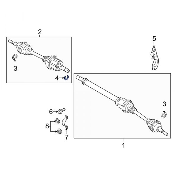 CV Axle Shaft Retaining Ring