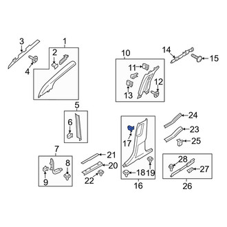 Lincoln OE - Upper Body B-Pillar Trim Panel Clip