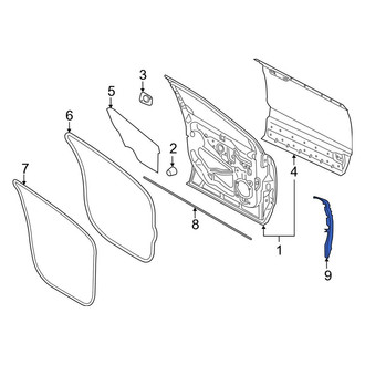 Lincoln OE - Right Upper Door Shell Seal