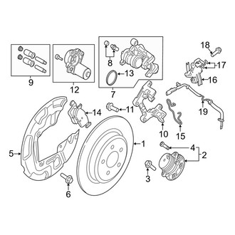 Lincoln OE - Rear Suspension - Brake Components (Base / Reserve FWD)