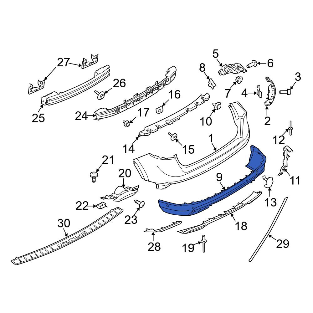 Lincoln OE FA1Z17F828AD - Rear Lower Bumper Cover