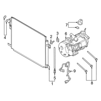 Lincoln OE - Air Conditioner & Heater - Condenser, Compressor & Lines (Condenser & Compressor), (PLUG-IN HYBRID EV-GAS (PHEV))