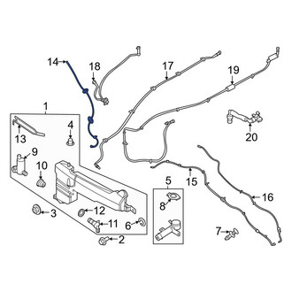 Lincoln OE - Front Windshield Washer Hose