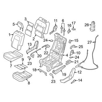 Lincoln OE - Seats & Tracks - Second Row Seats (3 Individual Seats, Driver Side, Outer Seats), (Base / Grand Touring / Reserve)