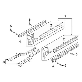 Lincoln OE - Pillars, Rocker & Floor - Floor Side Members