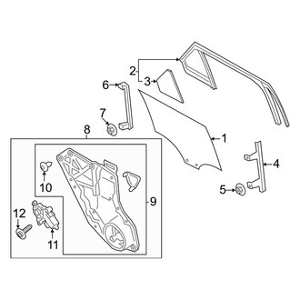 Lincoln OE - Rear Door - Glass & Hardware