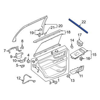 Lincoln OE - Rear Right Door Window Belt Weatherstrip