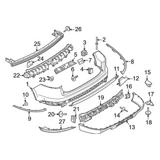 Lincoln OE - Rear Bumper - Bumper & Components (W/O Trailer Tow, Covers & Brackets)