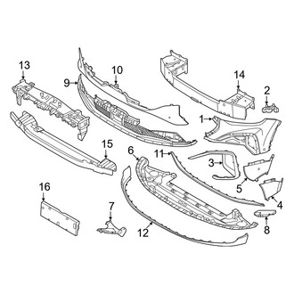 Lincoln OE - Front Bumper & Grille - Bumper & Components (With Appearance Package)