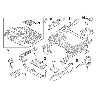 Lincoln OE - Seats & Tracks - Driver Seat Components (10 Way, Cushion Frame and Components)