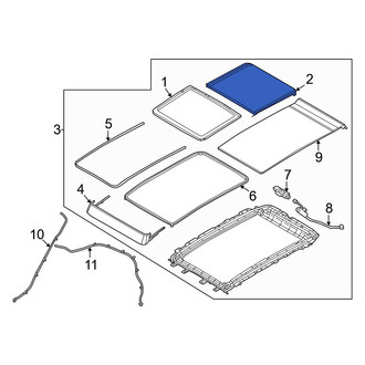 Lincoln OE - Rear Sunroof Glass