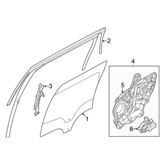 Lincoln OE - Rear Door - Glass & Hardware