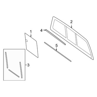 Lincoln OE - Back Glass - Glass (Sliding Window, Manual Window)