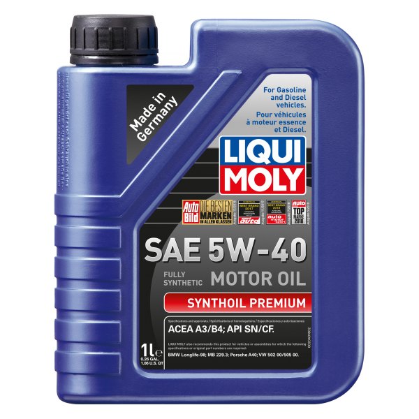 Liqui Moly® - Synthoil™ Premium SAE 5W-40 Synthetic Motor Oil, 1 Liter (1.06 Quarts)