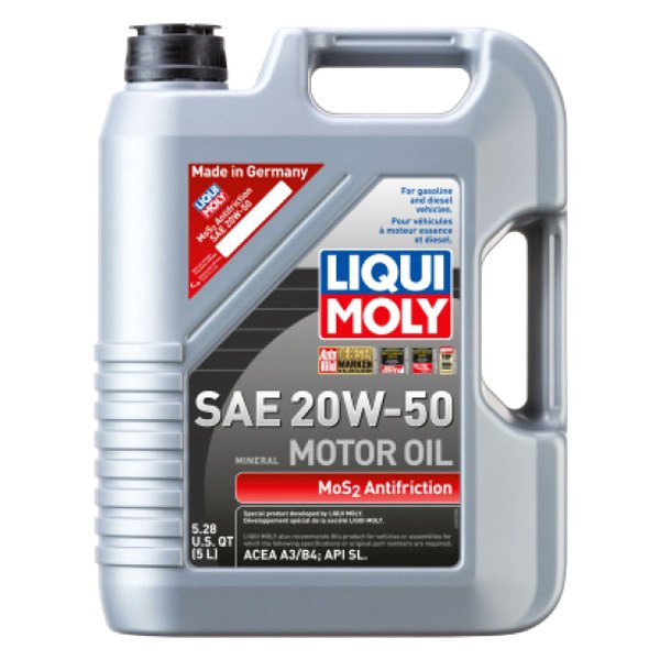 Liqui Moly® - SAE 20W-50 Conventional MoS2 Leichtlauf Motor Oil, 4 Liters (4.23 Quarts)