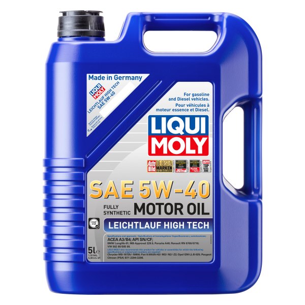 Liqui Moly® - Lecihtlauf High Tech™ SAE 5W-40 Synthetic Motor Oil, 5 Liters (5.28 Quarts)